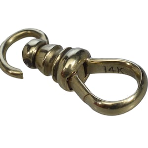 Victorian 14K Yellow Gold Dog Clip Clasp For Watch Chain 0378