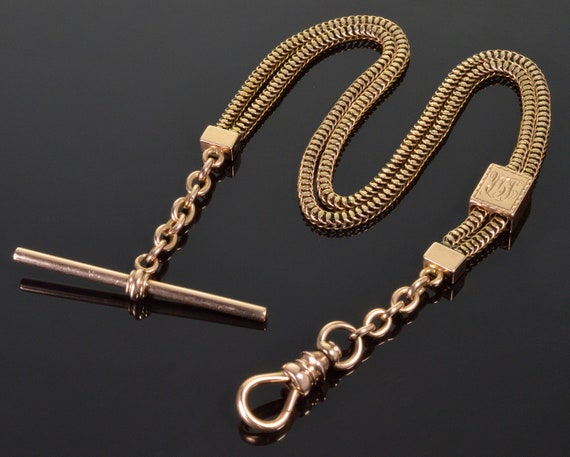 Antique Victorian 14K Rose Gold Fancy Watch Chain… - image 3