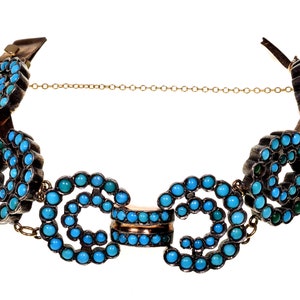 Antique Victorian Turquoise 9K Gold Bracelet C.1860