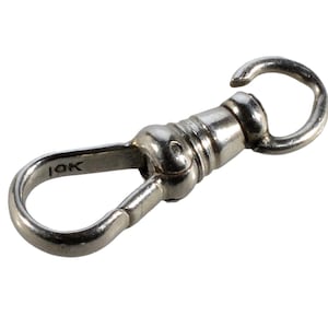 Victorian 10K White Gold Dog Clip Clasp With Swivel For Albert Chain 0372