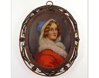 Antique Georgian Portrait Miniature Hand Painted C.1820