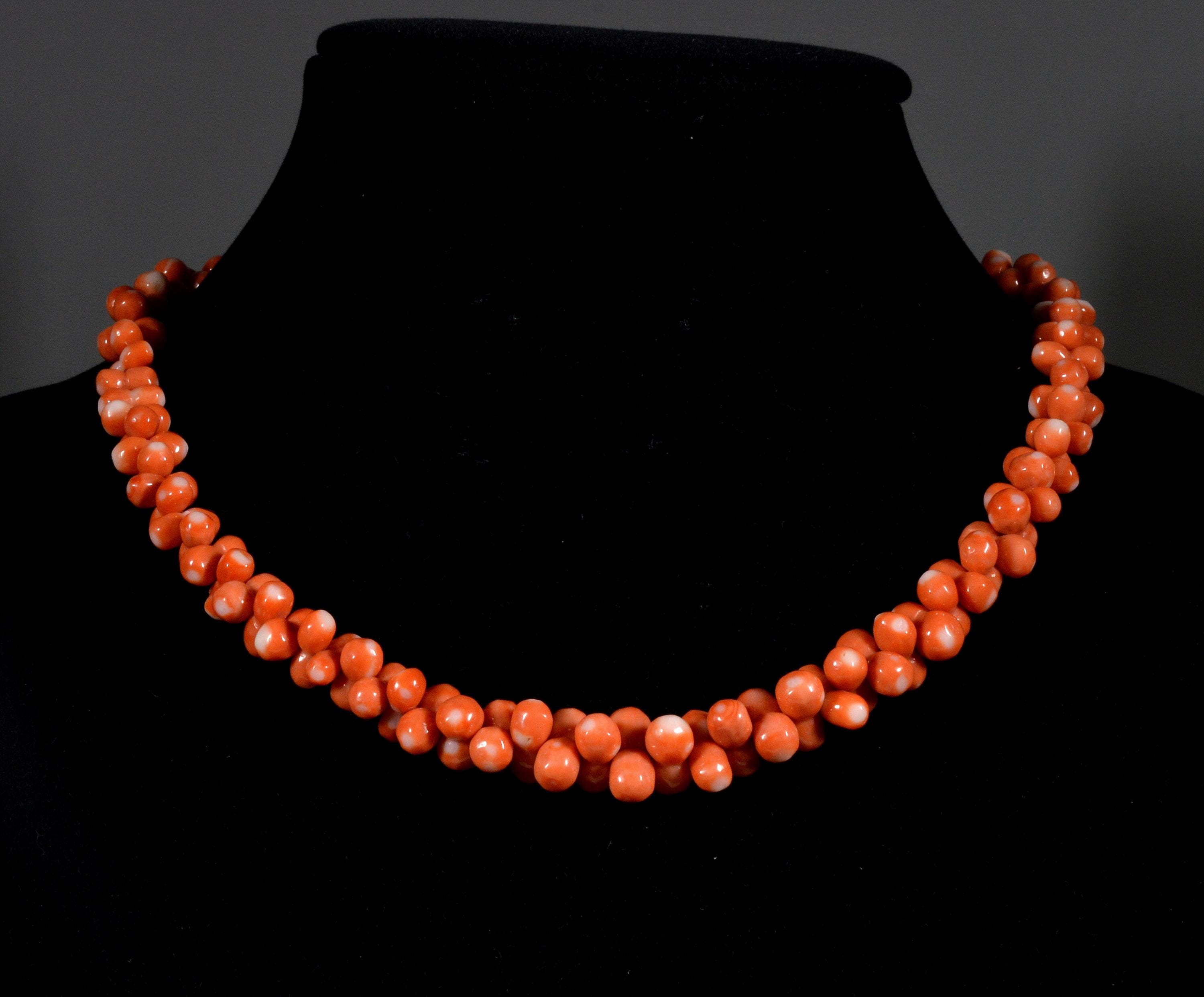 Art Deco Momo Coral Dog Bone Bead Necklace C.1930 - Etsy