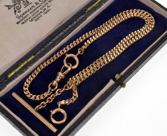 Antique: 18 KT Gold Gloved Hand Clasp, Watch Chain/Long Chain Necklace