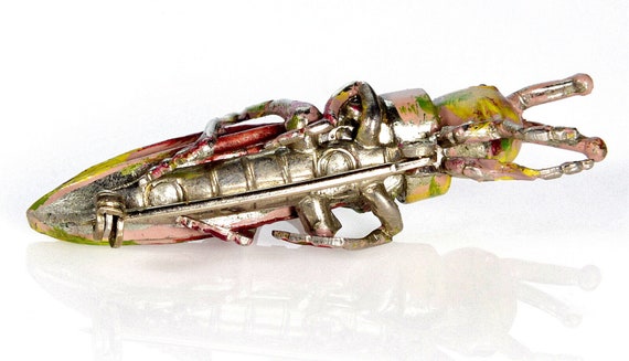 Early Coro Adolph Katz Grasshopper Enamel Brooch … - image 5