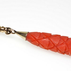 Antique Georgian Carved Coral 10K Gold Pendant Enhancer C.1890