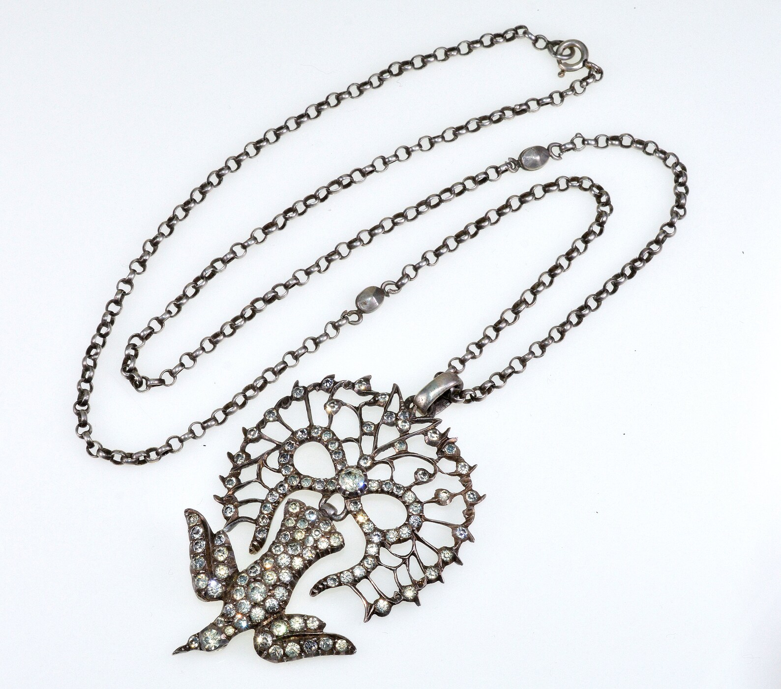 Antique Georgian St Esprit Silver Paste Pendant Necklace C.1820 - Etsy