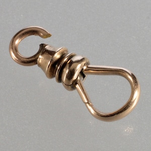 Victorian 10K Gold Dog Clip Clasp For Pocket Watch Albert Chain 0358