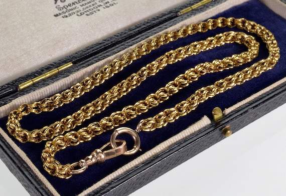 Antique Victorian 10K Gold Fancy Link Chain Neckl… - image 1