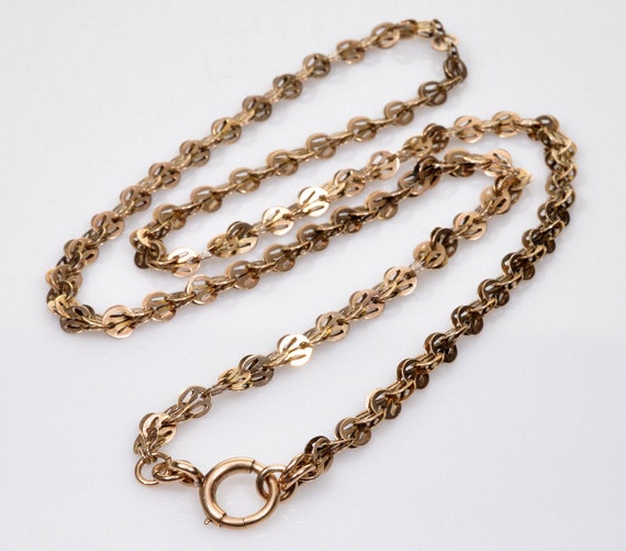 Antique Victorian 10K Gold Fancy Link Chain Neckl… - image 1