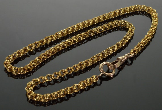 Antique Victorian 10K Gold Fancy Link Chain Neckl… - image 3