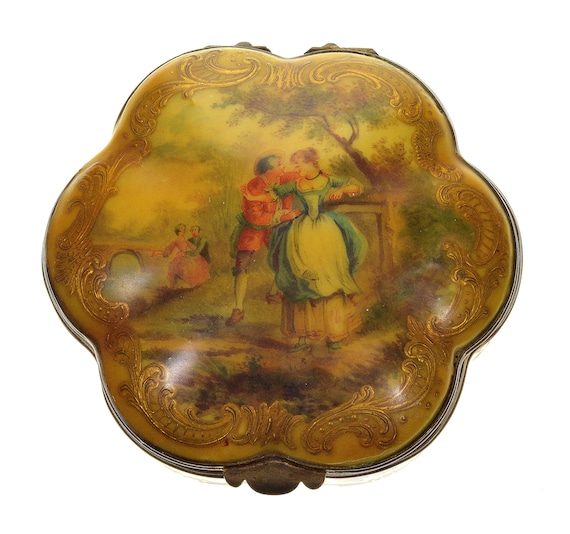 Antique French Choisy le Roi Meissen Porcelain Trinket Box Jewelry Casket C.1850