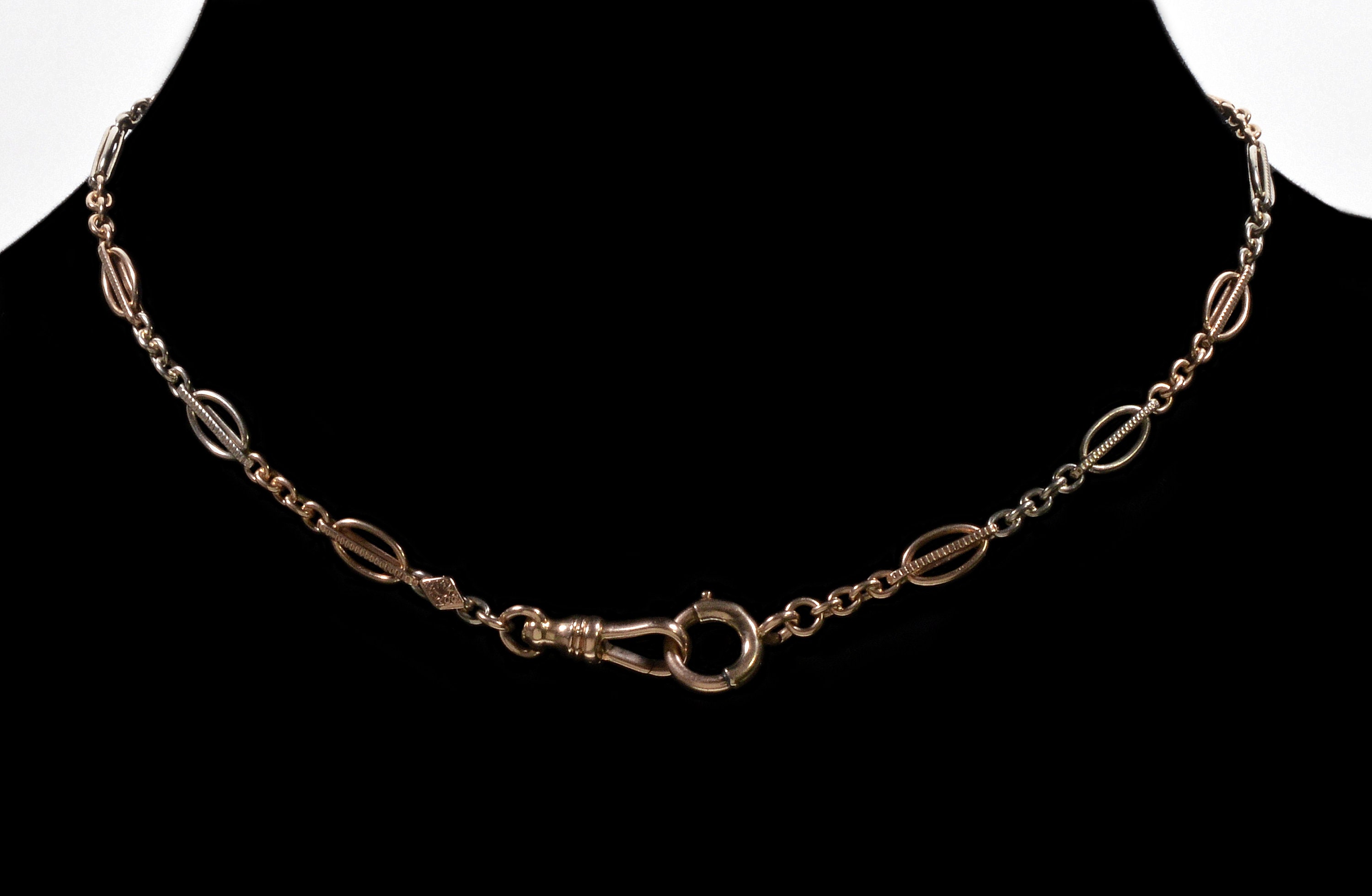 アクセサリー US 1920's 14K gold chain necklace Vintage 1960's 14 Karat Yellow Gold Rope 18 Inches Chain