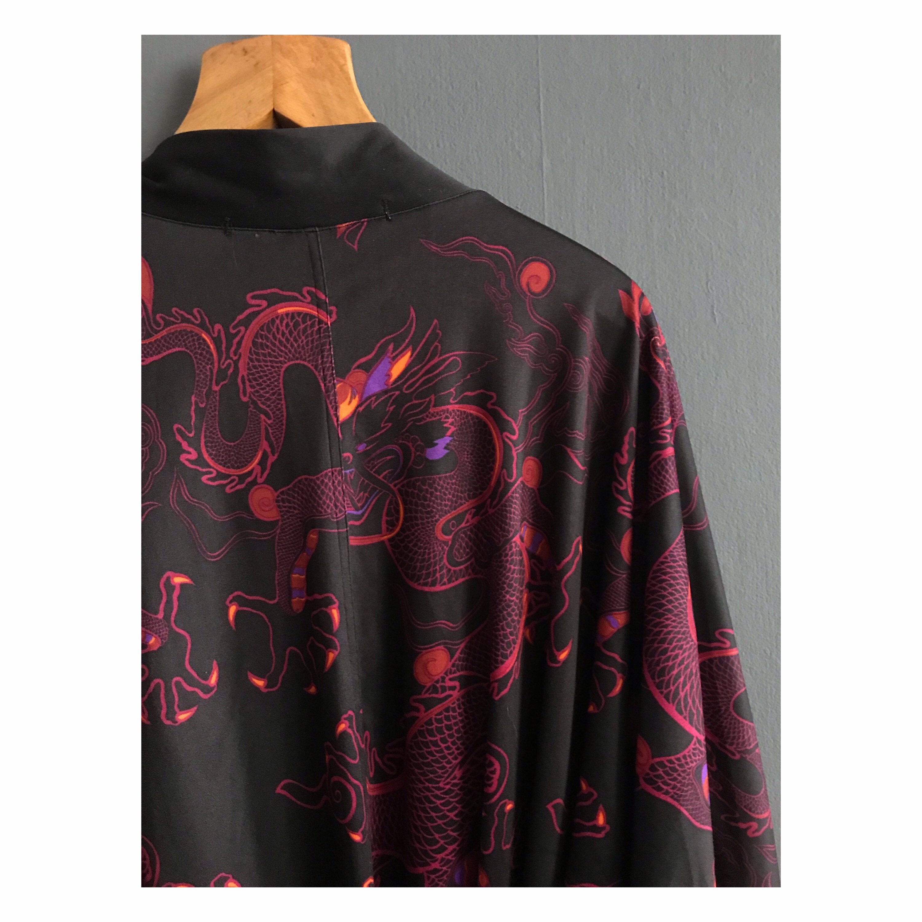 Fauean Mens Kimono Japanese Floral Printed Kimono Cardigan Shirts Jackets Streetwear Dragon Cloak Coat 