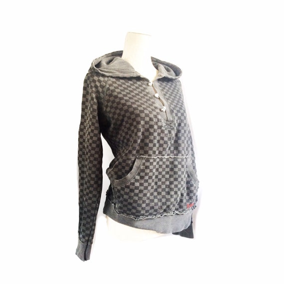 Vans hoodie - checked hooded sweatshirt - grey hoo