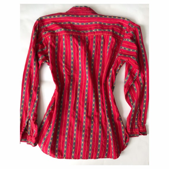 Vintage Dorothy Perkins blouse - red stripy shirt… - image 6