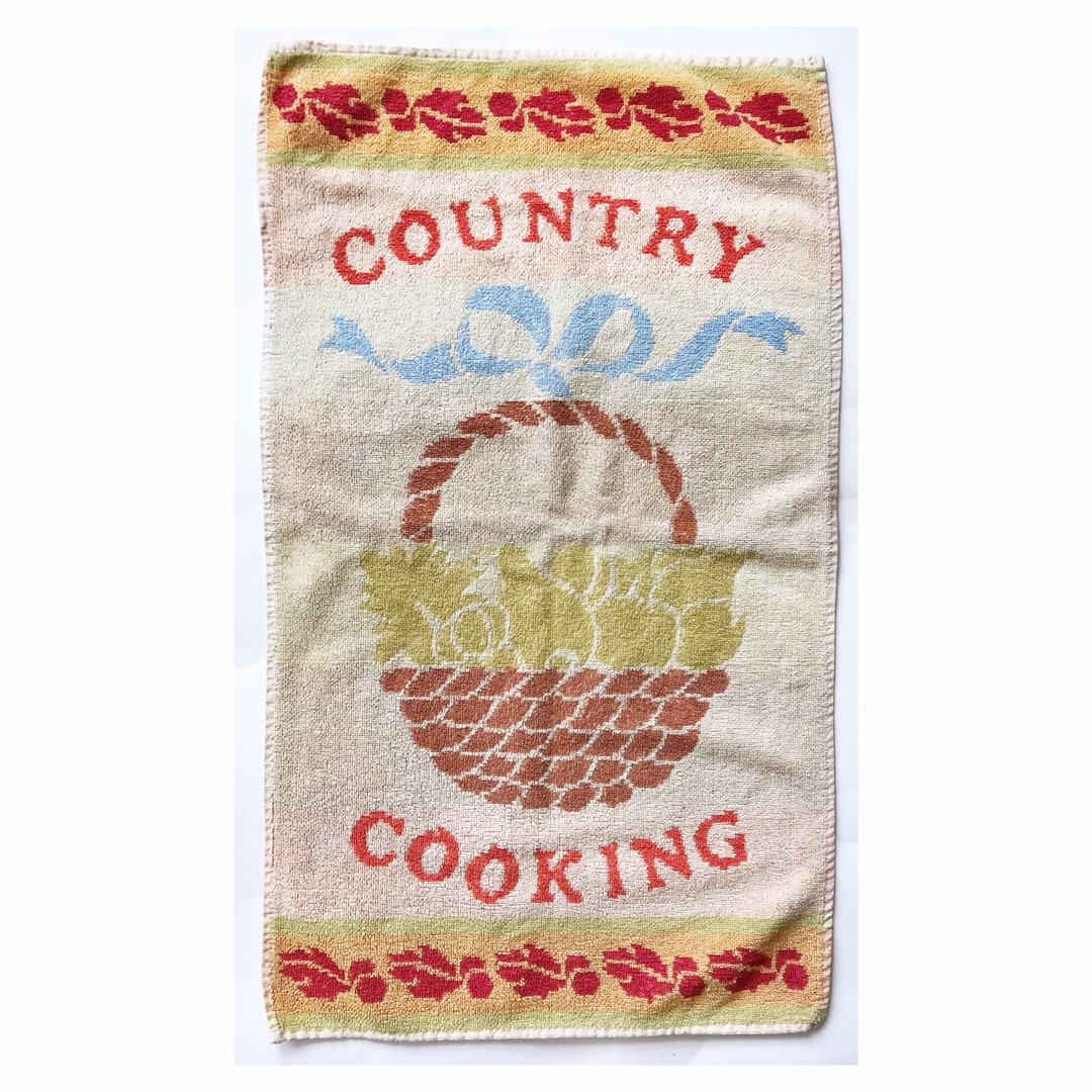 Vintage Tea Towel Terry Cloth Tea Towel Kitchen Towel Etsy