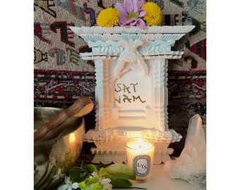 Kundalini shrine - hand carved picture frame - yoga decor - meditation - bohemian home