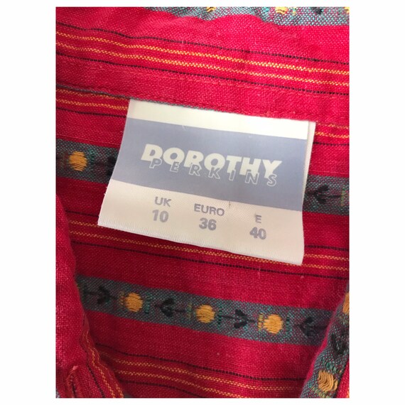 Vintage Dorothy Perkins blouse - red stripy shirt… - image 2