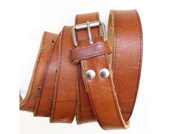 Vintage Brown Leather Belt – Long Distressed LARP Cosplay Belt