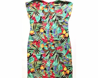 Vintage 80s Tropical Print Sheath Dress – Rose and Hubble Fabric