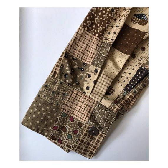 Vintage patchwork blouse - button down blouse - b… - image 6