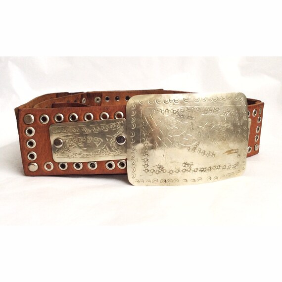 Moroccan belt - studded belt - brown leather belt