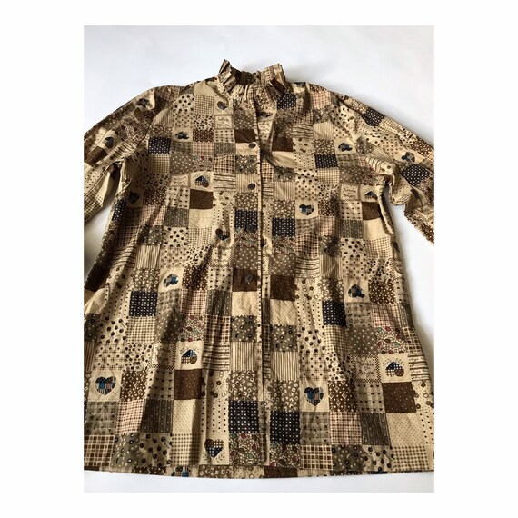 Vintage patchwork blouse - button down blouse - b… - image 5