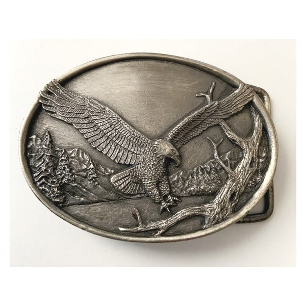 Vintage Siskiyou belt buckle - eagle belt buckle - outdoor lover gift - 80s