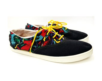 Vintage sneakers - pop art trainers - 90s shoes - 80s trainers - patterned shoes - vintage plimsoles - beach shoes