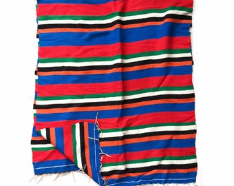 Vintage Southwest Style Throw Blanket – Brightly Striped, Boho Home Decor (30x72)