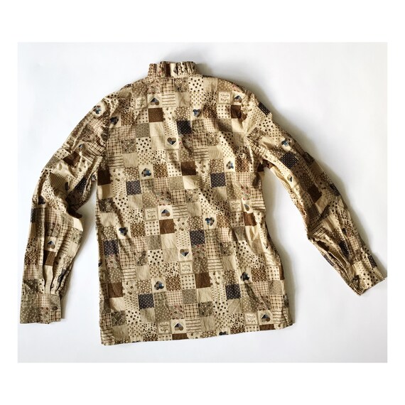 Vintage patchwork blouse - button down blouse - b… - image 4