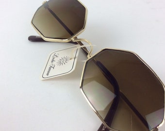 Lunettes de soleil vintage Linda Farrow géométriques - Mode de créateurs des années 70