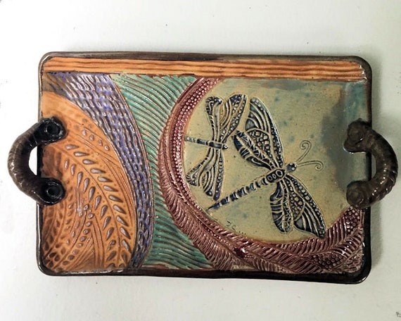 12" Dragonfly Handcrafted Serving Platter