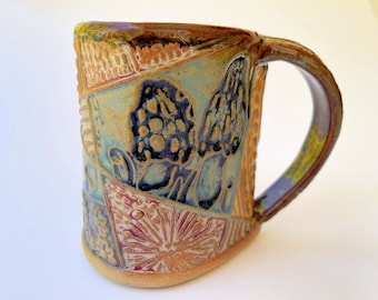 Morel Mushroom Pottery Ceramic Mug Handmade Artisan Coffee & Tea Cup – Perfect Gift for Nature and mushroomLovers