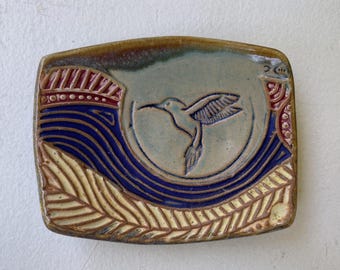 Hummingbird Soap Dish, Spoon Rest, or Jewelry Tray – Handmade Ceramic Pottery Catchall