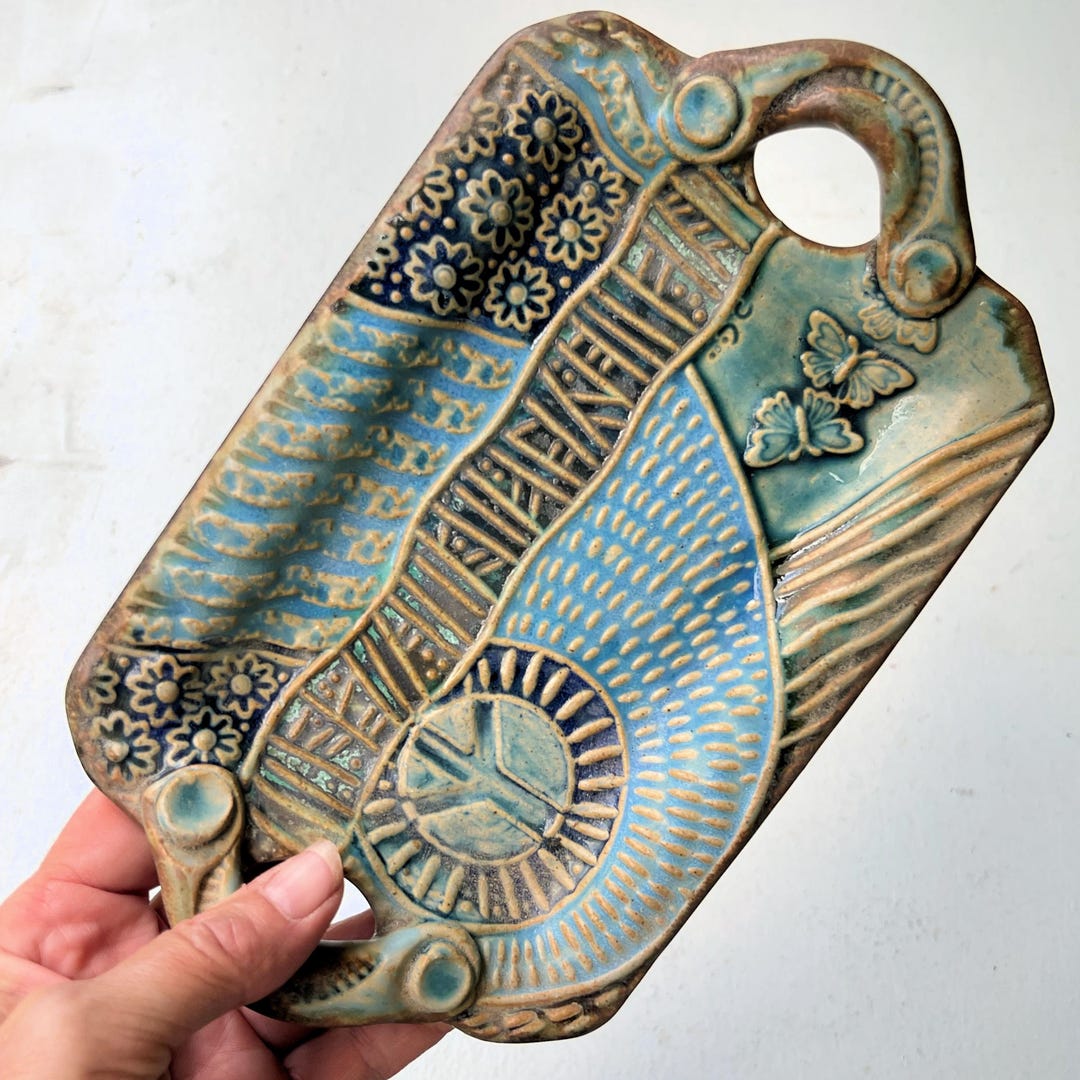 Peace Sign Pottery Peace Sign Tray Hand Made Stoneware Pottery - Etsy
