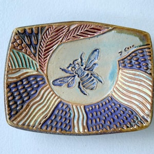 Handmade Honey Bee Tray: Soap Dish, Spoon Rest, Jewelry Holder