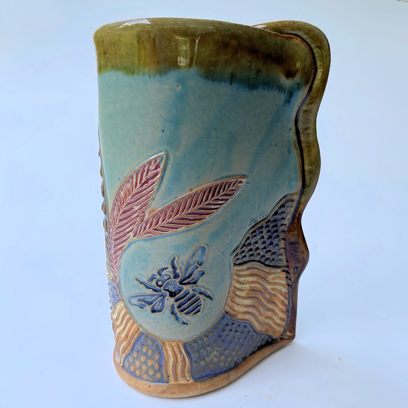 Bee Potteryの花瓶 手作り粘土フラワーホルダー - Etsy 日本