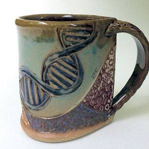 DNA Pottery Mug Coffee Cup Handmade Stoneware Tableware Microwave and Dishwasher Safe 12oz