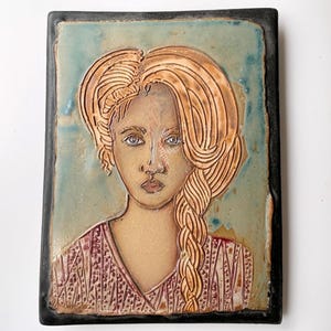 Portrait Handmade Ceramic Pottery Wall Art