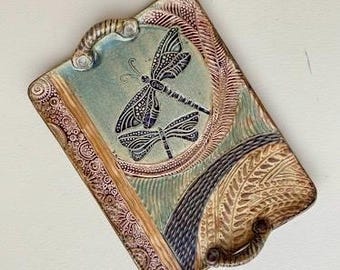Dragonfly Platter Hand Made Pottery