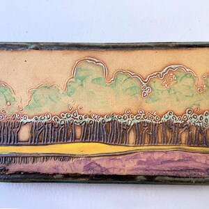 Landscape Wall Art Multi-media Pottery and Oil Paint