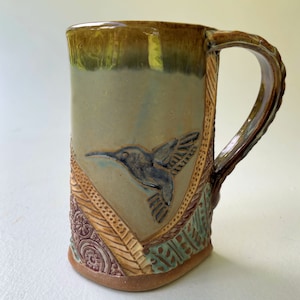 Hummingbird Pottery Ceramic Mug Handmade Artisan Coffee & Tea Cup – Perfect Gift for Nature and Bird Lovers