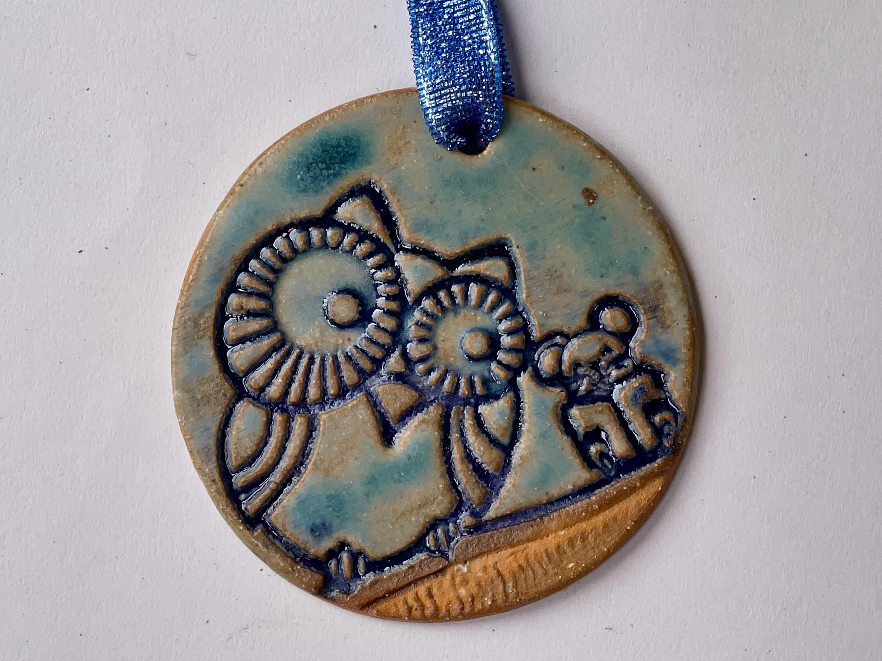 Owl Ornament Pottery Hand Made