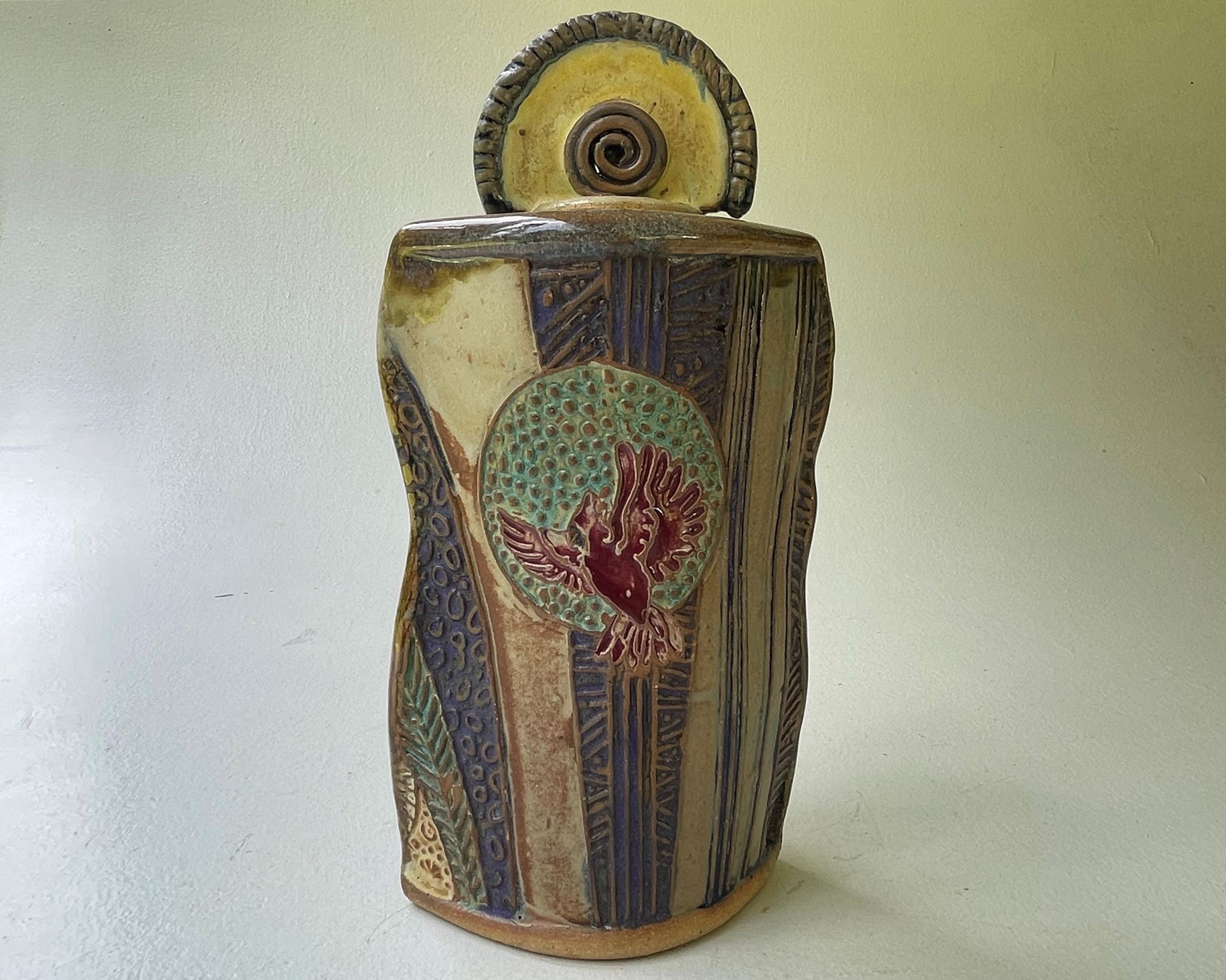 ロビン陶器の蓋付き容器 - 手作り陶芸作品 - Etsy 日本