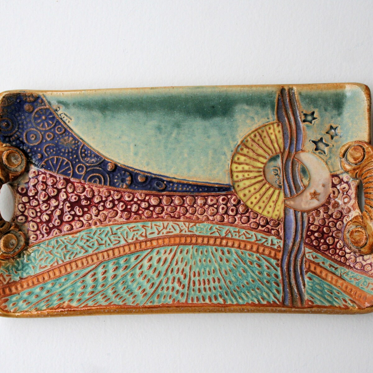 Sun and Moon Platter Hand Made Stoneware Pottery - Etsy