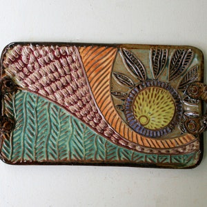 Sun Platter Hand Made Stoneware Pottery