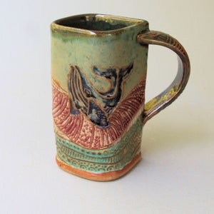 Whale Pottery Ceramic Mug Handmade Artisan Coffee & Tea Cup – Perfect Gift for Nature and Whale Lovers