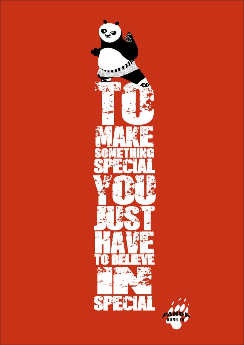 Citation de KUNG FU PANDA Wall Art Print motivation Poster Etsy