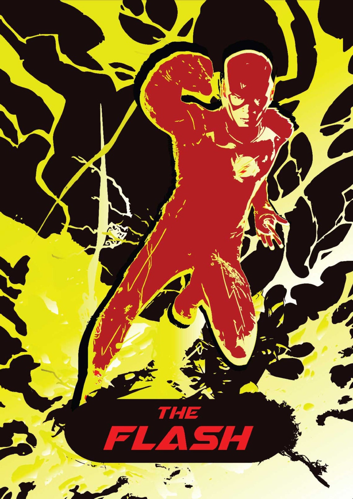 The FLASH Minimalist Print Superhero Poster Wall Art Art | Etsy